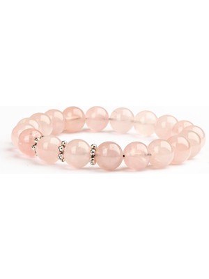 Pembe Kuvars Doğal Taş Bileklik (10 Mm) – Gönül Pırıltısı
