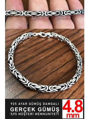 925 Ayar Gümüş Erkek Kare Kral Zincir Bileklik Künye Erkeğe Sevgiliye Hediye MSB15
