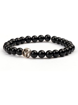 Oniks Doğal Taş Bileklik (6 Mm) – Satürn'ün Sesi