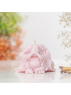 Üç Maymun Buddha Temalı Vegan Soya Mumu