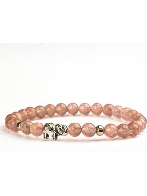 Çilek Kuvars Doğal Taş Bileklik (6  Mm) – Mistik Sevgi