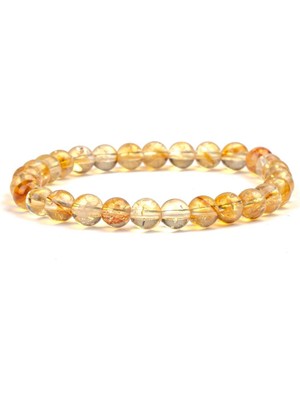 Sitrin Doğal Taş Bileklik (6 Mm) – Yaratıcı Kıvılcım