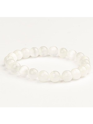 Selenit Doğal Taş Bileklik (8 Mm) – Ay Tozu