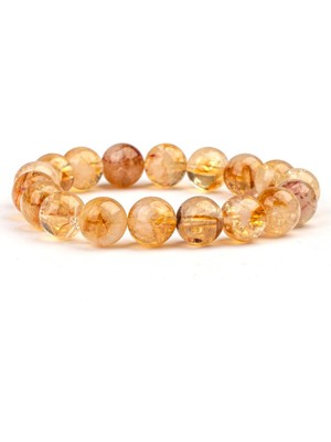 Sitrin Doğal Taş Bileklik (10 Mm) – Bolluk Tohumu