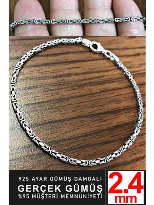 925 Ayar Gümüş Erkek Kare Kral Zincir Bileklik Künye Erkeğe Sevgiliye Hediye MSB15