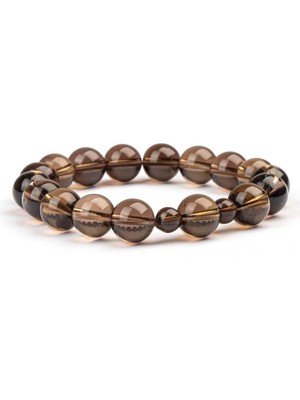 Dumanlı Kuvars Doğal Taş Bileklik (10 Mm) – Bilgelik Katmanı