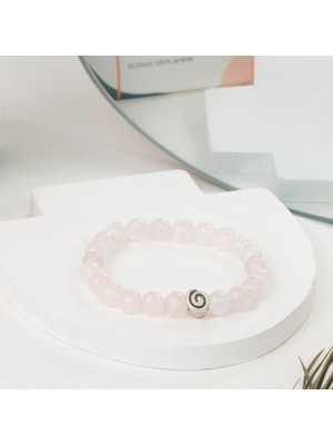 Faset Pembe Kuvars Doğal Taş Bileklik