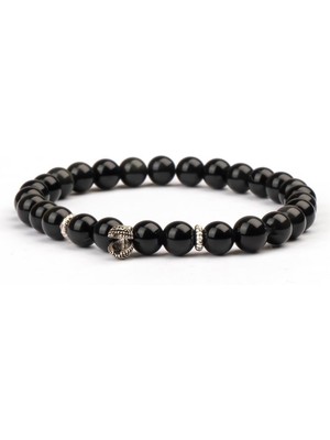 Obsidyen Doğal Taş Bileklik (6 Mm) – Zihin Zırhı