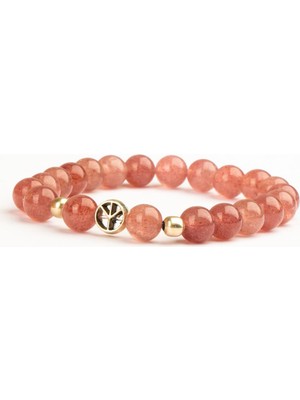 Çilek Kuvars Doğal Taş Bileklik (8  Mm) – Sevgi Hali