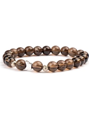 Dumanlı Kuvars Doğal Taş Bileklik (8 Mm) – Aura Etkisi