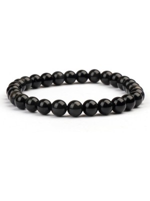 Obsidyen Doğal Taş Bileklik (6 Mm) – Plüton Gücü