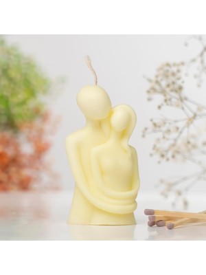 Sarılan Çift Temalı Vegan Soya Mum