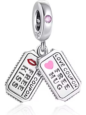 Bedava Öpücük ve Sarılma Kuponu Sallantılı Charm