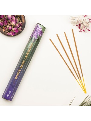  Aromatika Beyaz Adaçayı & Lavanta Aromalı Premium Çubuk Tütsü