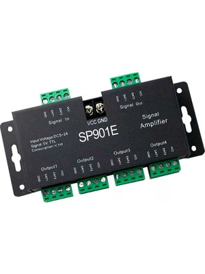 Cata SP901E Piksel LED Sinyal Amplifikatörü DC 5-24V SPI 8 Kanal / 4 Kanal Adreslenebilir Programlanabilir RGB RGBW Şerit LED Sinyal Tekrarlayıcı