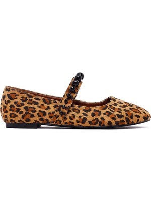 Kadın Leopar Desenli Babet 25AFE4800W2