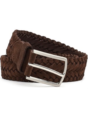 Erkek Kahverengi Örgü Deri Kemer 000A2D1306129