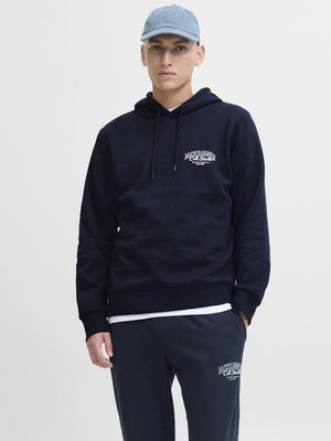 Jack & Jones Jack&Jones Makoto Erkek Lacivert Kapüşonlu Sweatshirt