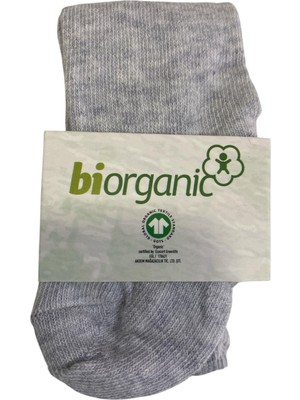 Bibaby Organik Çorap Külotlu Klasik Düz Gri Melanj
