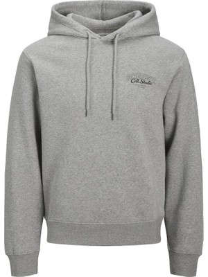 Jack&Jones Makoto Erkek Gri Kapüşonlu Sweatshirt