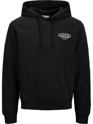 Jack & Jones Jack&Jones Makoto Erkek Siyah Kapüşonlu Sweatshirt