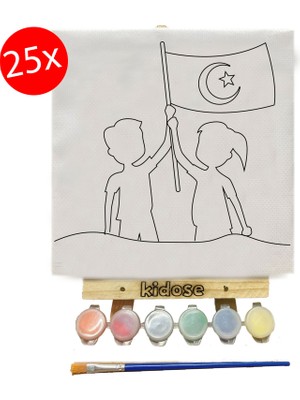 Çocuklar Için Milli Bayram Tuval Boyama Seti | 29 Ekim - 10 Kasım - 23 Nisan Etkinliği