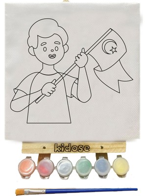 Çocuklar Için Milli Bayram Tuval Boyama Seti | 29 Ekim - 10 Kasım - 23 Nisan Etkinliği