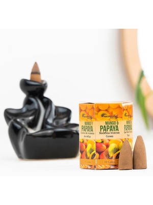 Aromatika Mango & Papaya Aromalı Geri Akışlı Şelale Tütsü