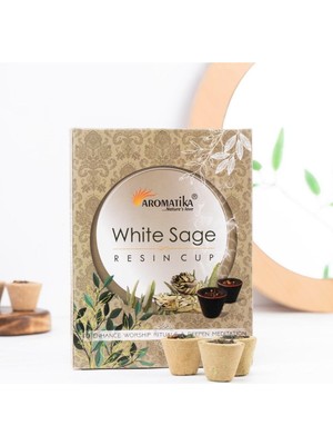 White Sage Resine Cup Bahçe Tütsüsü
