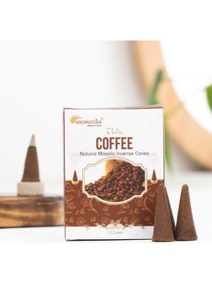 Kahve Aromalı Organik Kömürsüz Konik Tütsü
