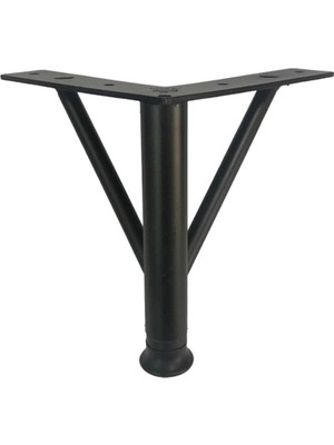 Firkete Ayak Metal 25 cm Mat Siyah Mobilya Koltuk Ayağı