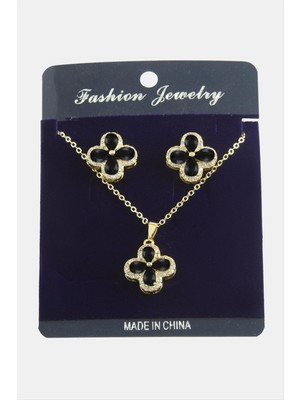 Çiçek Zirkon Taşlı Set Kolye