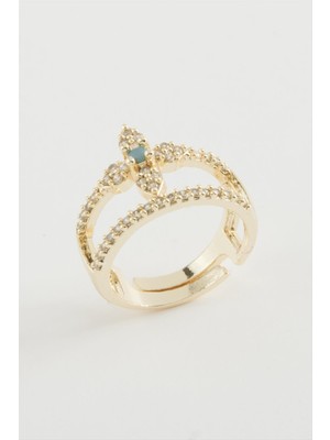 Çiçek Zirkon Taşlı Yüzük