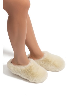 Twigy Stone Kadın Peluş Ev Terliği Bej 37/41