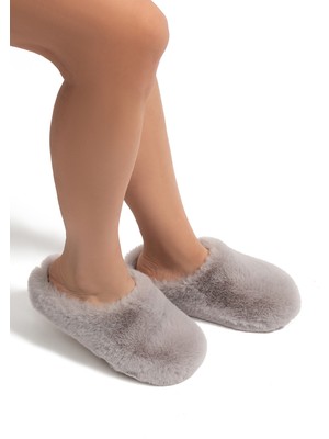 Twigy Stone Kadın Peluş Ev Terliği Koyu Bej 37/41