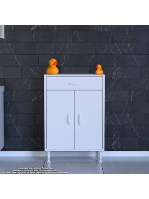 Modilayn Banyo Dolabı Çekmeceli ve 2 Kapaklı Çok Amaçlı Dolap Mutfak Dolabı Ofis Dolabı