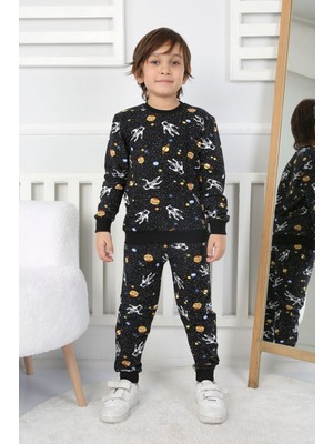 Iki Iplik Cepli Astronot Temalı Erkek Çocuk Pijama Takımı