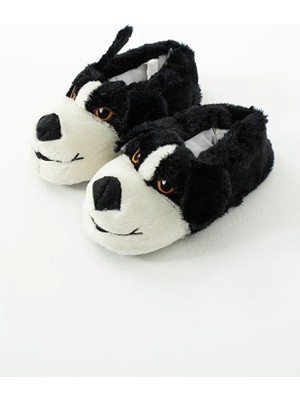Unisex Köpek Figürlü Peluş Panduf Ev Pandufu Ev Botu Ev Ayakkabısı Ayağı Sıcak Tutar