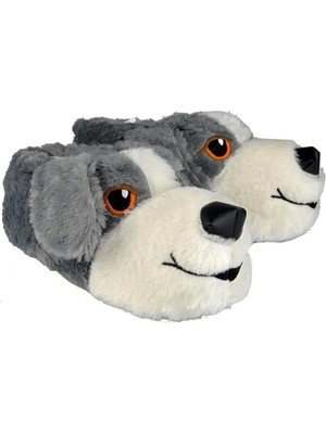 Unisex Köpek Figürlü Peluş Panduf Ev Pandufu Ev Botu Ev Ayakkabısı Ayağı Sıcak Tutar