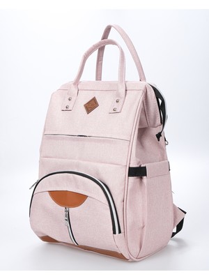 Anne Bebek Bakım Çantası Keten Kumaş, Su Geçirmez