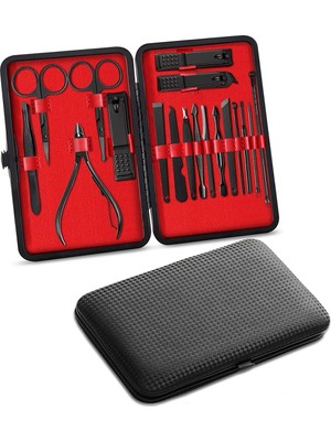 Şık Siyah Kutulu 18 Parça Seyahat Bakım Seti, Çanta Içeriği