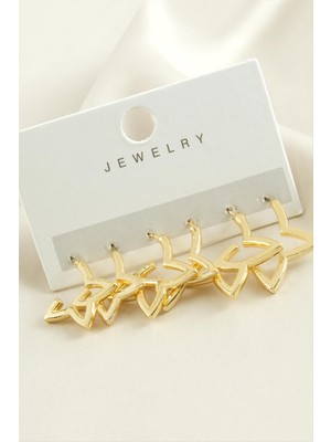 6 Adet Yıldız Metal Küpe