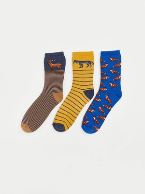 Baskılı Erkek Çocuk Havlu Soket Çorap 3'lü  (W5)