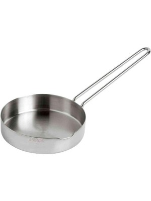 14CM Basık Kenarlı Mini Tava Ultra Lüks Paslanmaz Çelik Sos Tavası Metal Saplı Çok Amaçlı Kaçerola