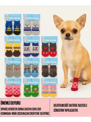PatiCool Sevimli Pati Çorabı | Kedi Köpek Kaymaz Taban Örgülü Evcil Hayvan Çorabı