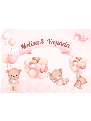 Pembe Ayıcık Doğum Günü Afişi 50X70 cm