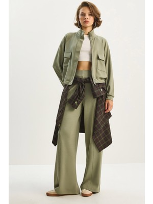 Kadın Yumuşuk Dokulu Polo Yaka Kısa Sweat Şalvar Viskon Dalgıç Takım