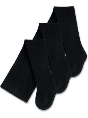 Kız Erkek Unisex Bebek Çocuk Siyah Külotlu Çorap 3lü Set