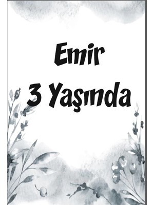 Gri Çiçekler Doğun Günü Afişi 50X70 cm