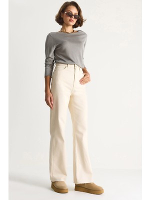 Kadın Lazer Kesim Palazzo Pantolon